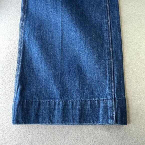RE/DONE 70s' Wide-Leg Jeans Size 31 Dark Wash Flat Front Coin Pockets Mom Jeans - Picture 10 of 11